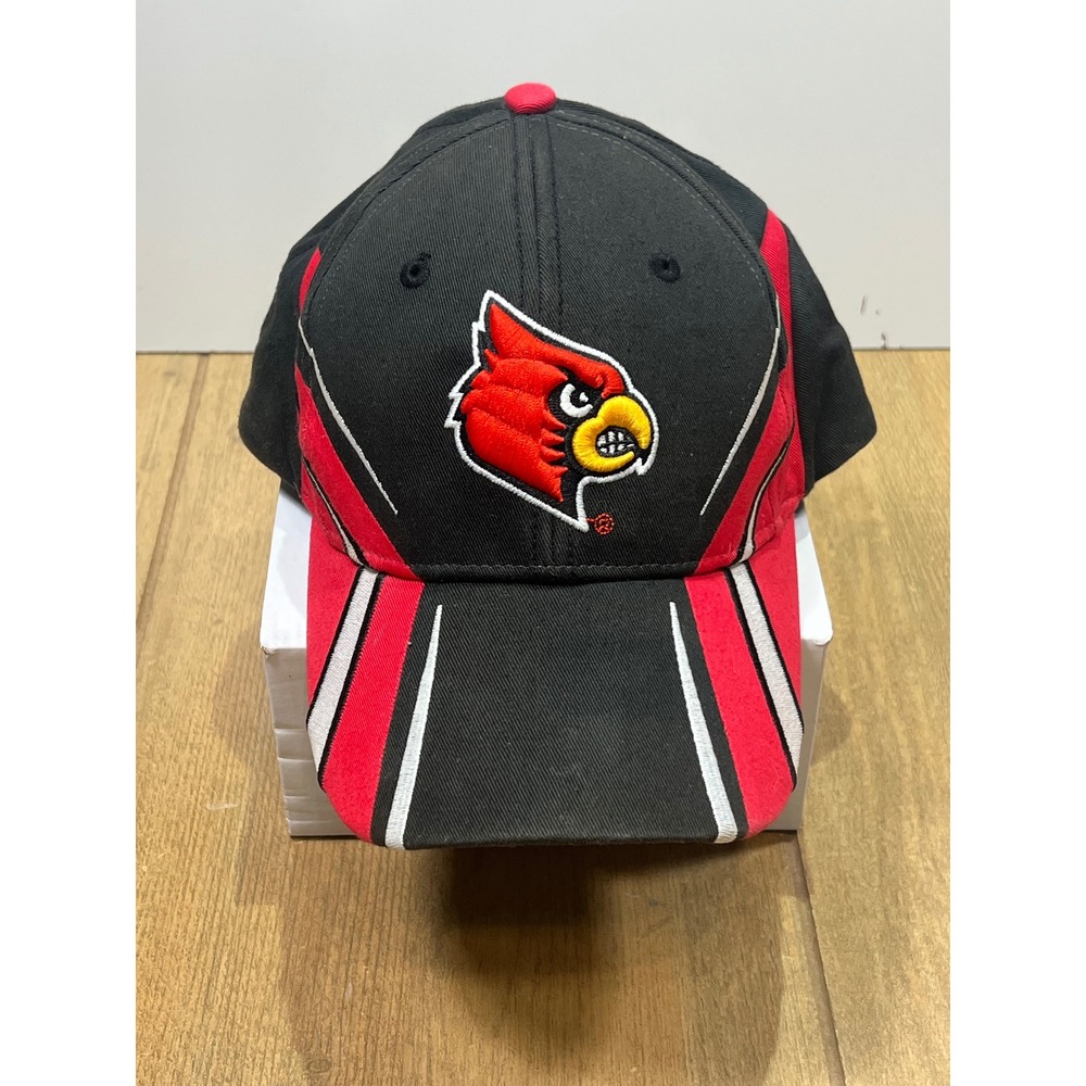 Louisville Cardinals NCAA Embroidered Baseball Cap Hat Black Red White OSFA